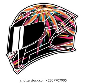 The beauty helm helmet logo with simple and modern gradient line art in a luxurious pattern colour 
