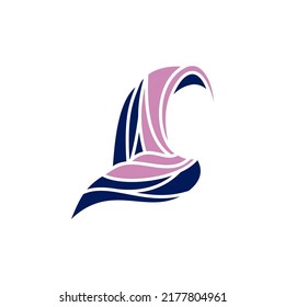Beauty hijab logo designs vector muslimah fashion logo template