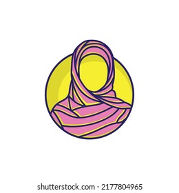 Beauty hijab logo designs vector muslimah fashion logo template