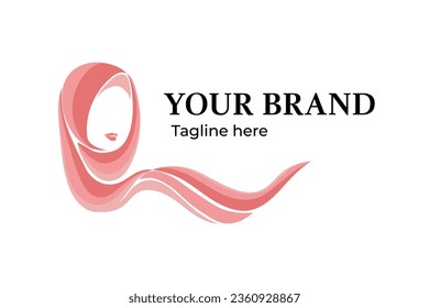 beauty hijab woman logo design template perfect for fashion muslim brand and beauty woman store