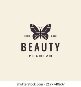 beauty hipster butterfly logo design