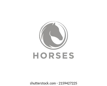 Beauty Horse Ranch Stable Stallion Logo Design. Usable For Business And Branding Logos. Flat Vector Logo Design Template.