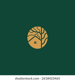Beauty house logo design. Vector illustration of abstract agave and home. Modern logo design line icon template