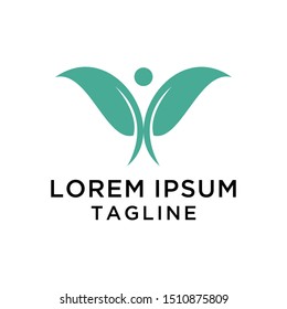 Beauty Human Leaf Logo Template