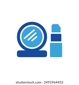 beauty icon color or logo illustration glyph color blue style