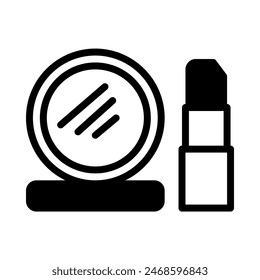 Beauty icon or logo illustration outline  black filled style