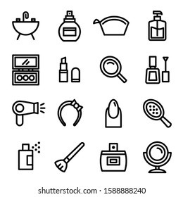 Beauty Icon Set 16 - Editable stroke. 48x48 Pixel Perfect.  (Recommendations - Full Size 242 x 242 / Stroke 2px)