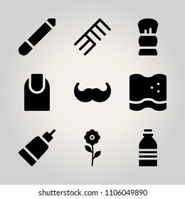 Beauty icon set. gel, shower, bathroom and foam vector illustration for web