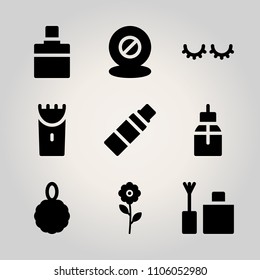 Beauty icon set. gender, glass, colorful and worship vector illustration for web
