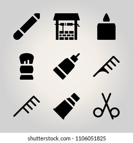 Beauty icon set. glamour, wellbeing, look and powder vector illustration for web