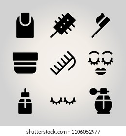 Beauty icon set. plastic, close, man and christ vector illustration for web