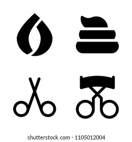 Beauty icon set. professional, tool, stylist and head vector illustration for web