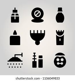 Beauty icon set. red, shadow, two and joy vector illustration for web