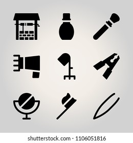 Beauty icon set. salon, glass, object and reflection vector illustration for web