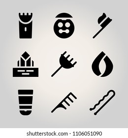 Beauty icon set. science, abstract, bathroom and peak vector illustration for web