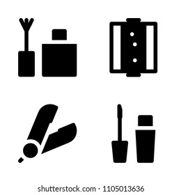 Beauty icon set. shadow, smile, barber and space vector illustration for web