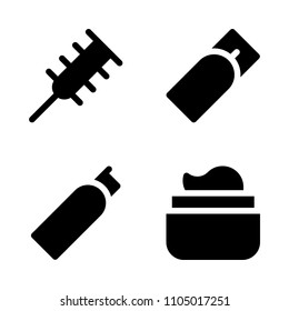 Beauty icon set. smooth, cute, brown and hairdressing vector illustration for web
