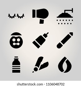 Beauty icon set. spa, touristic, gloss and client vector illustration for web