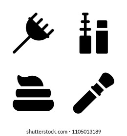 Beauty icon set. treatment, equipment, mascara and perfect vector illustration for web