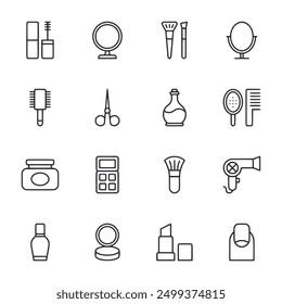 Conjunto de iconos de belleza Ilustración vectorial