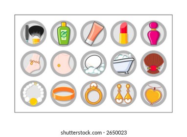 Beauty Icon Set - Version 1. 15 colored icons for Beauty. Check other versions & sets.