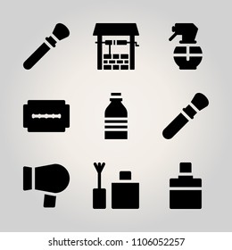 Beauty icon set. vogue, professional, packaging and color vector illustration for web