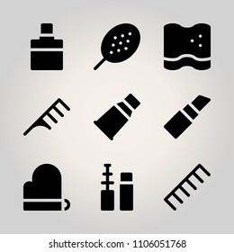 Beauty icon set. washing, celebration, blush and decorative vector illustration for web