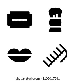 Beauty icon set. women, hygiene, handsome and razor vector illustration for web