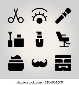 Beauty icon set. work, shadow, expression and beautiful vector illustration for web