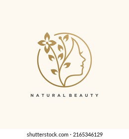 Beauty icon vector with modern element concept logo design Premium Vector