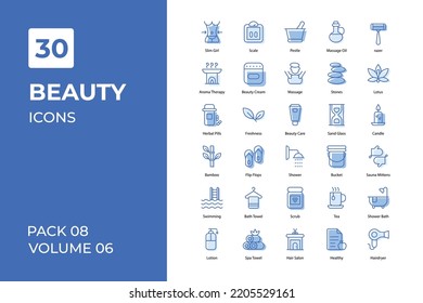 Beauty icons collection. Set vector line with elements for mobile concepts and web apps. Collection modern icons.