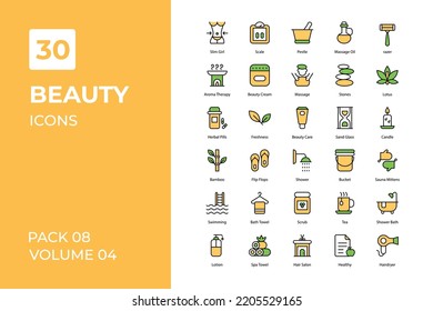 Beauty icons collection. Set vector line with elements for mobile concepts and web apps. Collection modern icons.