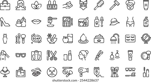 Beauty icons . High-Quality Vector Icons Collection with Editable Stroke. Ideal for Professional and Creative Projects.