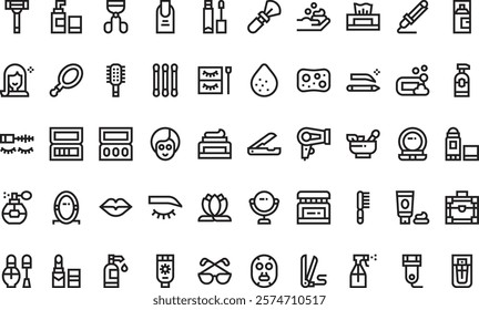 Beauty icons High-Quality Vector Icons Collection with Editable Stroke. Ideal for Professional and Creative Projects
