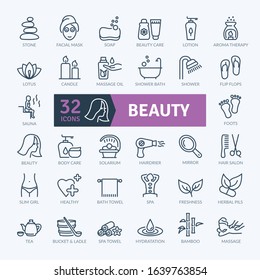 Beauty Icons Pack. Thin line icons set. Flaticon collection set. Simple vector icons