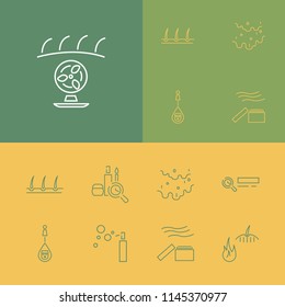 Beauty icons set with dry skin, care and cream texture elements. Set of beauty icons and cooler concept. Editable vector elements for logo app UI design.