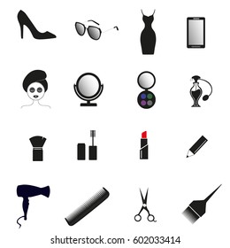 Beauty icons set vector illustration