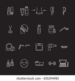 beauty icons set,Stock Vector Illustration