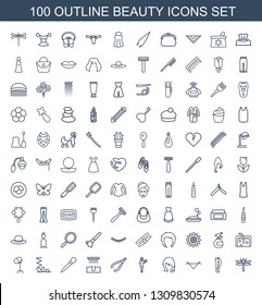beauty icons. Trendy 100 beauty icons. Contain icons such as dragonfly, tights, panties, woman hairstyle, Casino girl, woman in spa, hair removal. beauty icon for web and mobile.