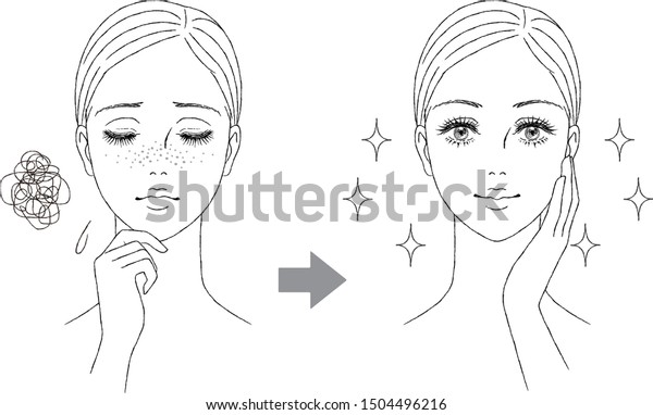 Beauty image to treat freckles. Vector
