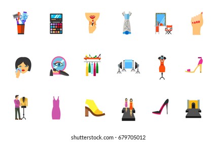Beauty industry icon set