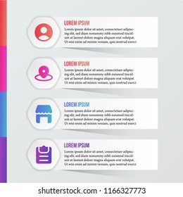 beauty info graphic explanation with business icon. data visualization template. business presentation.