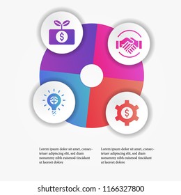 beauty info graphic explanation with business icon. data visualization template. business presentation.