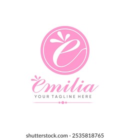 beauty initial letter E logo design template