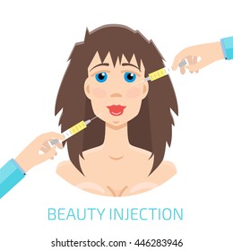 Beauty injections, Hyaluronic Acid injections. Lip augmentation.Botox