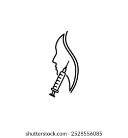 
beauty injections icon vector Botox cosmetology logo Beauty salon sign