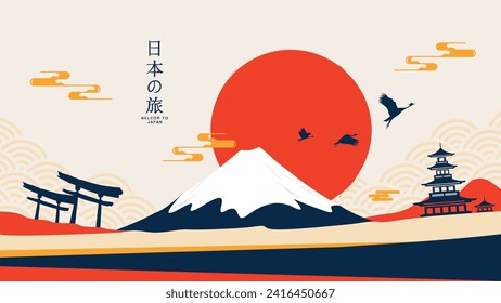 beauty of Japan through stunning vector illustrations. features traditional and modern landmarks, scenic landscapes, and cultural icons. Perfect for banners, posters, and greeting. Welcome to Japan