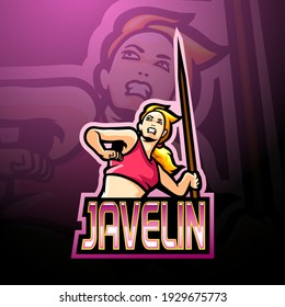 Beauty javelin esport logo mascot design