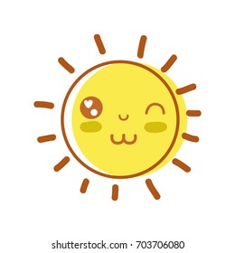 beauty kawaii and happy sun design