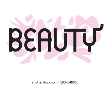 Beauty Label. Vector Typography. Design of advertising. Colorful Billboard.